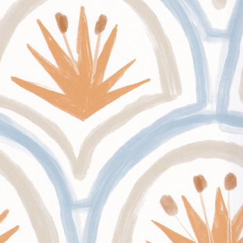 Art Deco Palm Pattern Printed Wallpaper Swatch