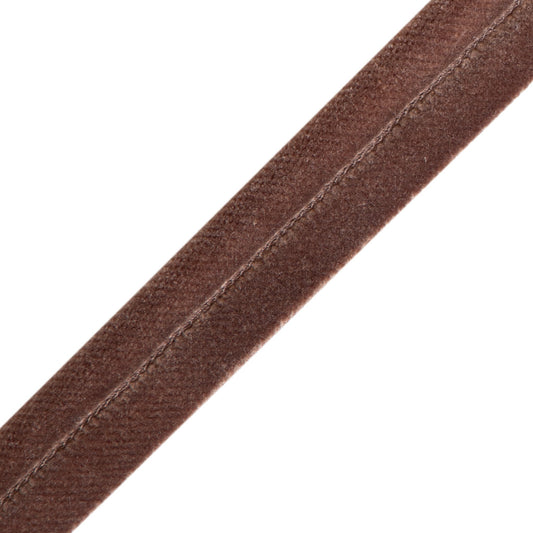 Brown Velvet Piping Close-Up