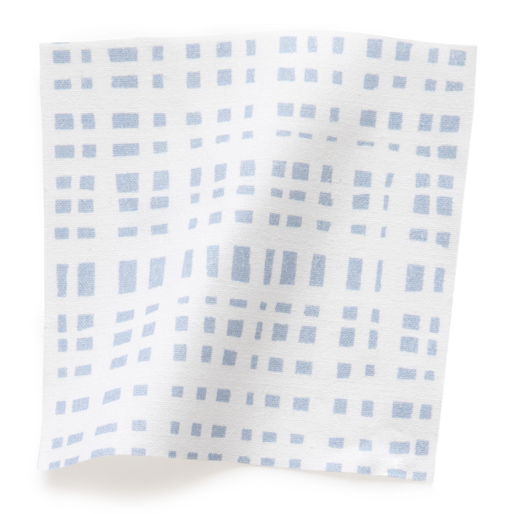 Sky Blue Gingham Printed Cotton Swatch