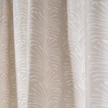 Beige Botanical Stripe Printed Curtain Close-Up