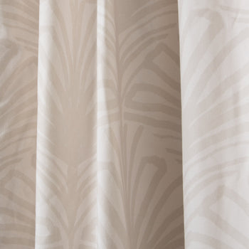 Beige Palm Printed Curtain Close-Up