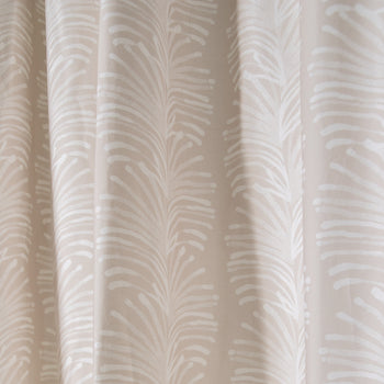 Beige Botanical Stripe Printed Curtain Close-Up