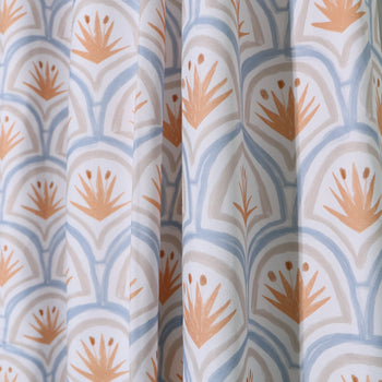 Art Deco Palm Pattern Printed Curtain Close-Up