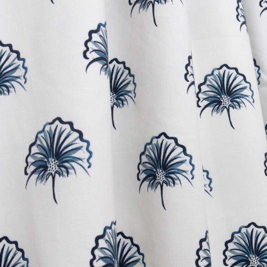 Floral Navy Printed Curtain Close-Up