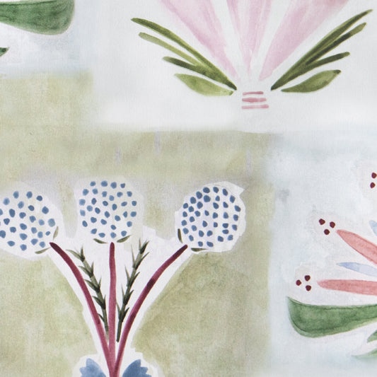 Hand-painted Floral Printed Wallpaper Swatch