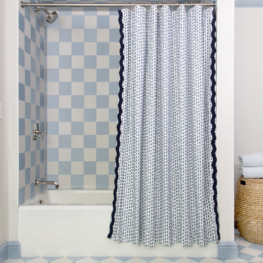  Poppy Blue Shower Curtain