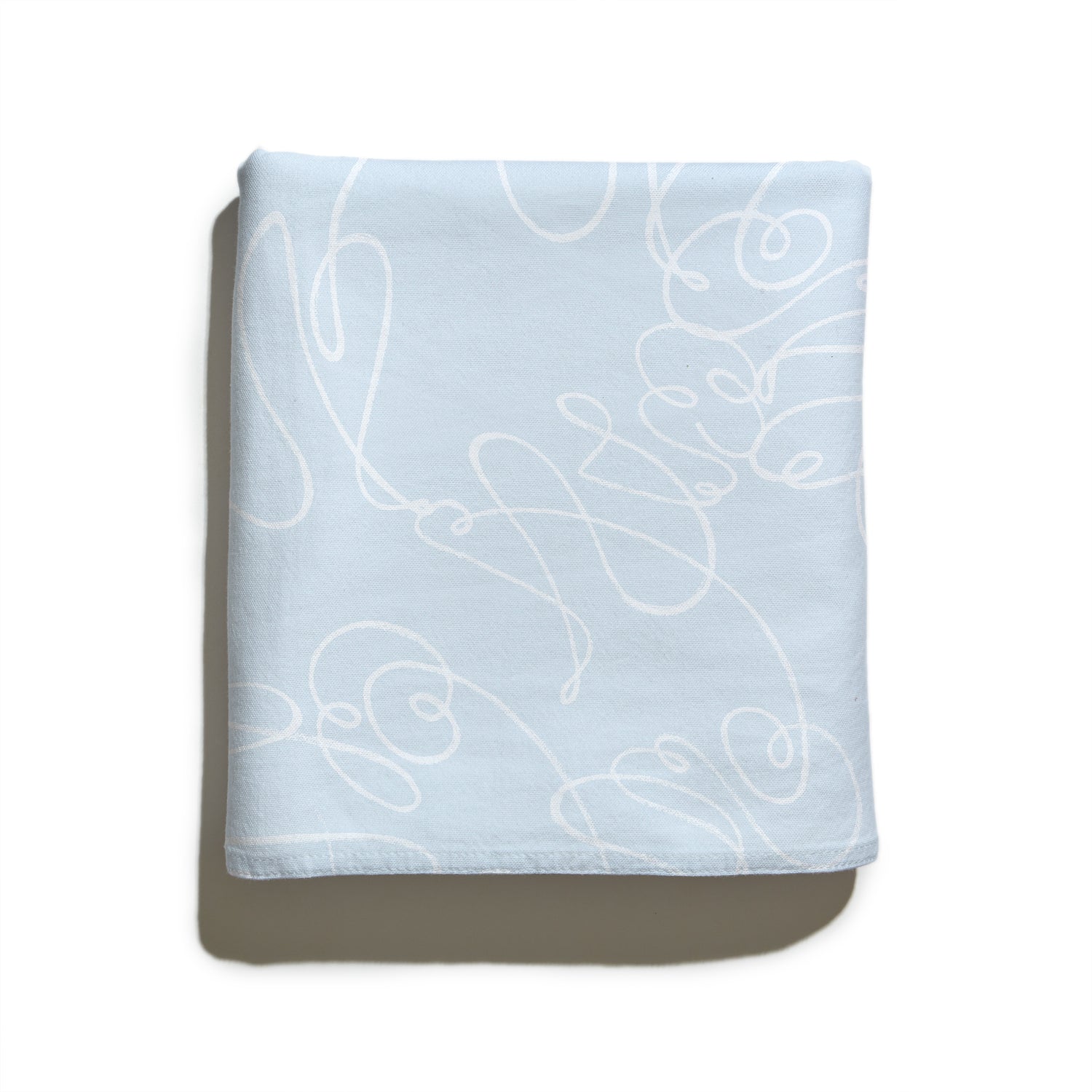 Folded Powder Blue Abstract Printed Tablecloth