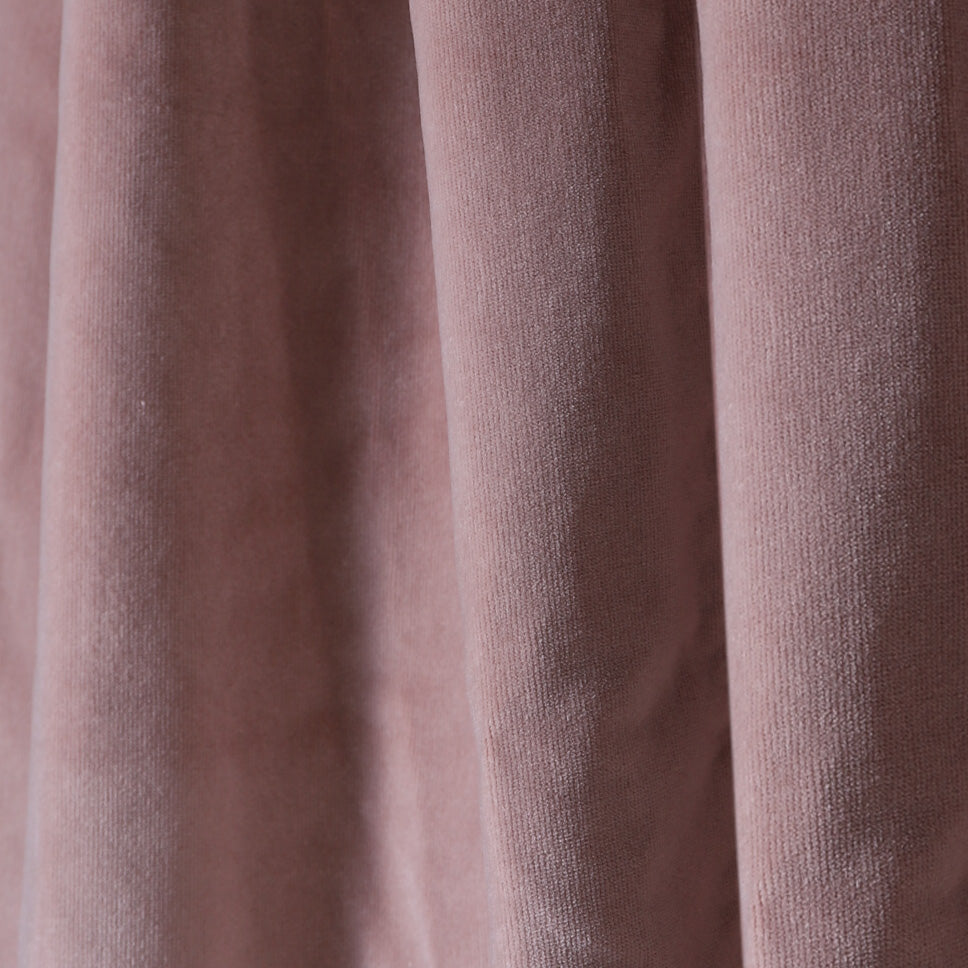 Mauve Velvet Pinch Pleat Custom Curtain - Thumbnail 2